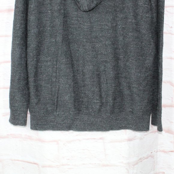 LL Bean Gray Organic Cotton Full Zip Hooded Knit Sweater Jacket Size XL - Picture 6 of 8